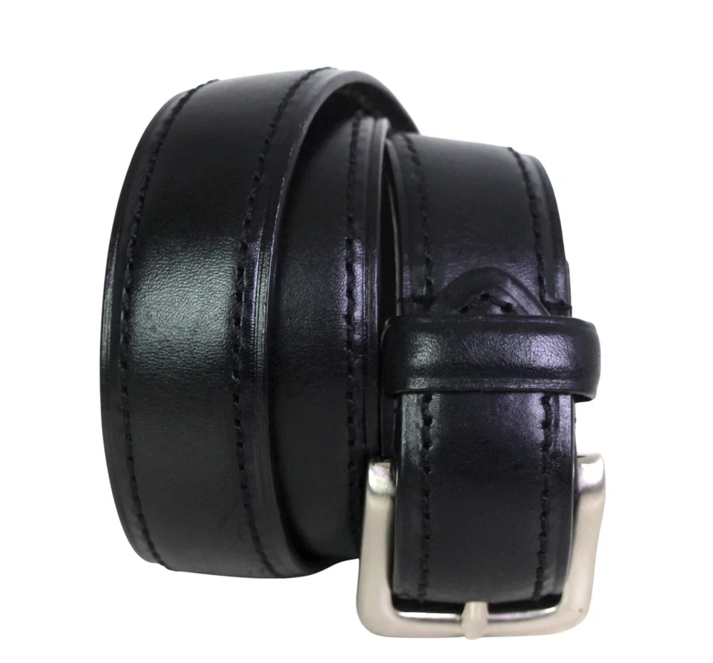 CLASSIC BLACK GENUINE LEATHER 1 1/4